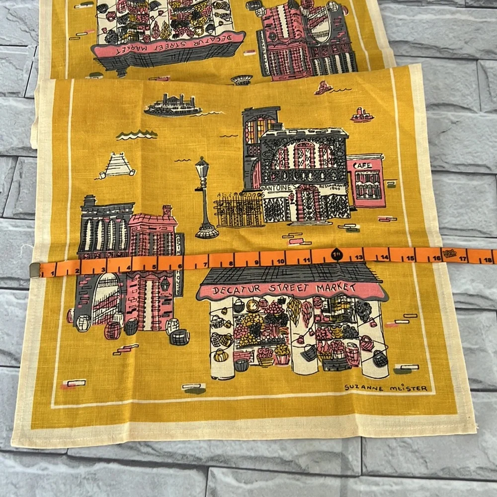 Vintage linen MCM hand towel/kitchen